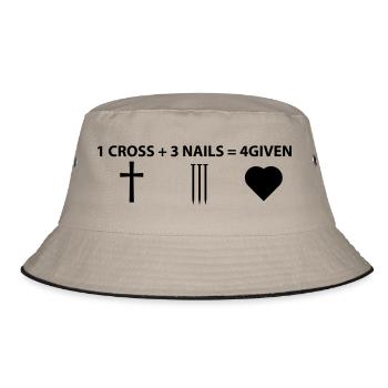 4given Jesus - Bucket Hat - Khaki/Schwarz - Vorne