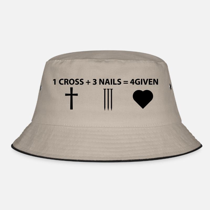 4given Jesus - Bucket Hat - Khaki/Schwarz