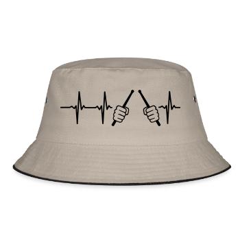 A HEART IS BEATING FOR DRUMS - Bucket Hat - khaki/black - Front