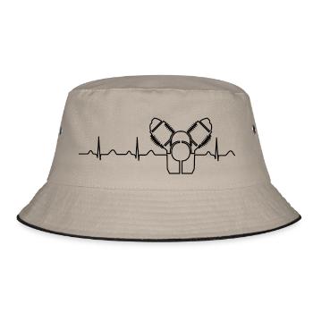 Moto Guzzi Heartbeat schw - Bucket Hat - Khaki/Schwarz - Vorne