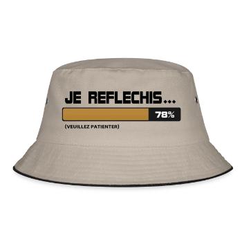 I thought, wait, please wait (beige | black) - Bucket Hat - khaki/black - Front