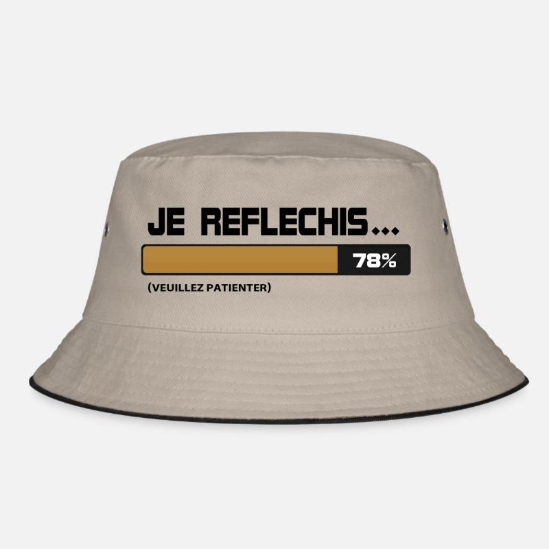 I thought, wait, please wait (beige | black) Bucket Hat