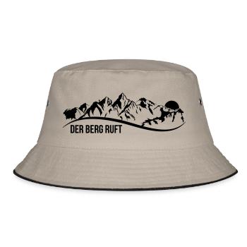 der berg ruft - Bucket Hat - Khaki/Schwarz - Vorne