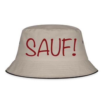 Sauf! - Bucket Hat - Khaki/Schwarz - Vorne