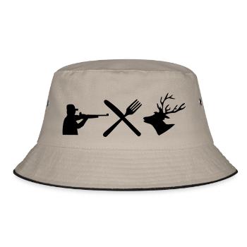 jagen fun - Bucket Hat - Khaki/Schwarz - Vorne