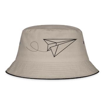 paper aeroplane - Bucket Hat - khaki/black - Front