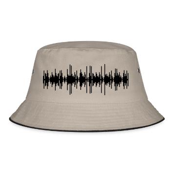 tonspur ton play coole laut regler pause party fei - Bucket Hat - Khaki/Schwarz - Vorne