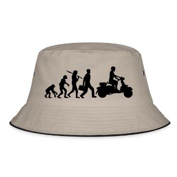 cool fahrzeug motor evolution elektrorolle - Bucket Hat - Khaki/Schwarz - Vorne