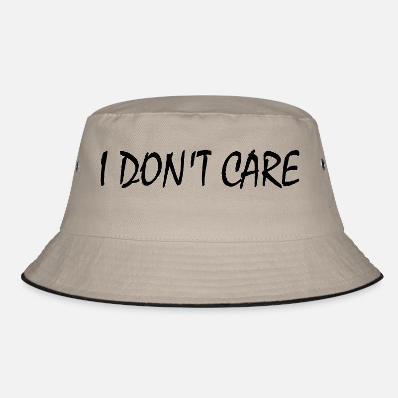 I dont care - Bucket Hat - Khaki/Schwarz