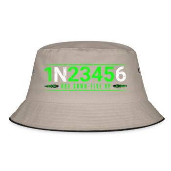1N23456 Neon Nummernspiel - Bucket Hat - Khaki/Schwarz - Vorne