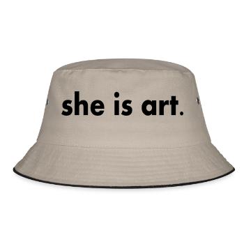 She is art - Bucket Hat - khaki/black - Front