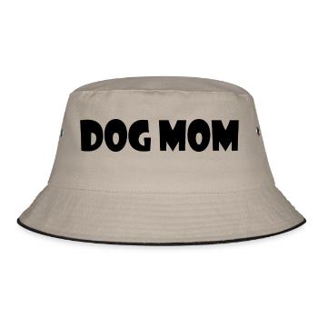 Dog mom - Bucket Hat - Khaki/Schwarz - Vorne
