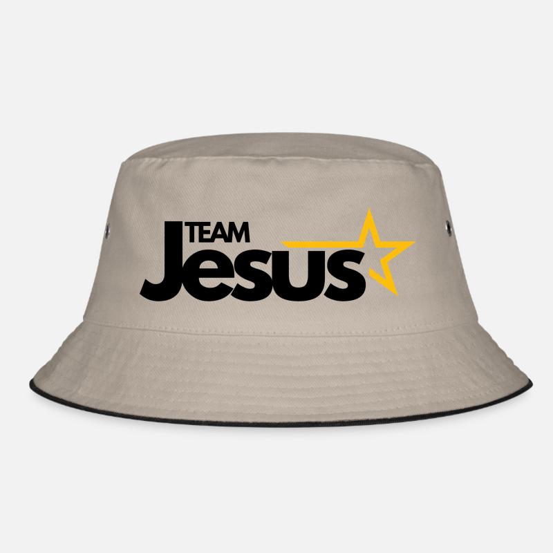 Team Jesus - Bucket Hat - Khaki/Schwarz