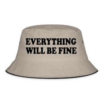 everything will be fine - Bucket Hat - Khaki/Schwarz - Vorne
