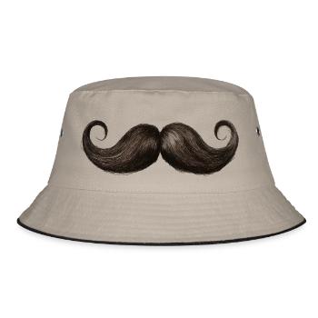 Vintage Moustache - Bucket Hat - khaki/black - Front