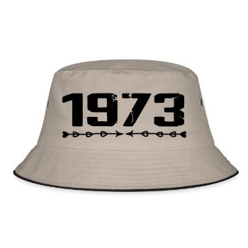 1973 Retro 1973 Geburtstag 1973 Vintage 1973 - Bucket Hat - Khaki/Schwarz - Vorne