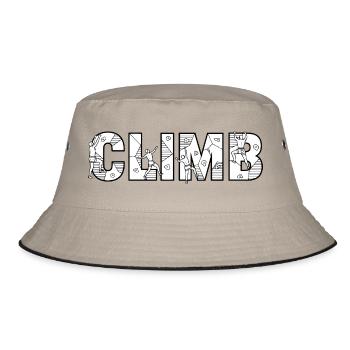 Climb Rock Bouldering Wandkletter-Design - Bucket Hat - Khaki/Schwarz - Vorne