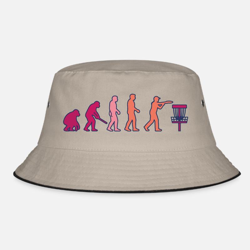 Disc Golf Evolution Lustiger Discgolfer Fliegender Disc Bucket Hat