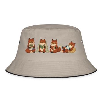 Undercover Reader Cats - Bucket Hat - khaki/black - Front