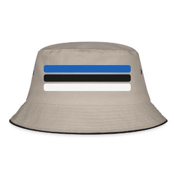 Estonia Flag Minimal - Flag Fan Stripe Design - Bucket Hat - khaki/black - Front