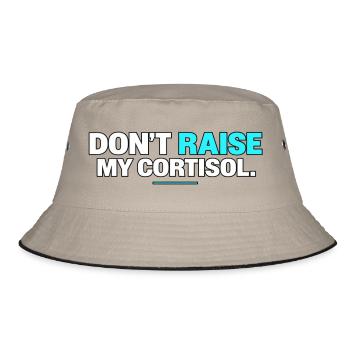 Don't Raise My Cortisol - Bucket Hat - Khaki/Schwarz - Vorne