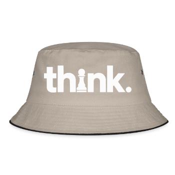 Schach Think - Bucket Hat - Khaki/Schwarz - Vorne