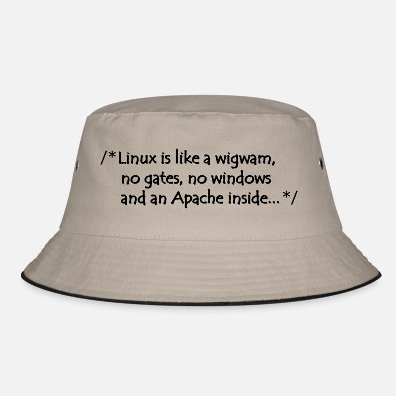 Linux is like a wigwam - Bucket Hat - Khaki/Schwarz