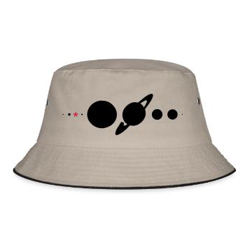 Sonnensystem* - Bucket Hat - Khaki/Schwarz - Vorne