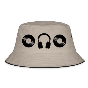 Vinyle casque DJ casque plaque Club musique - Bob - kaki/noir - Devant