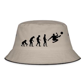 Evolution of Football / Soccer - Bucket Hat - khaki/black - Front