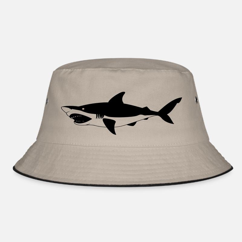 shark - Bucket Hat - Khaki/Schwarz