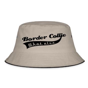 Border Collie - Bucket Hat - Khaki/Schwarz - Vorne