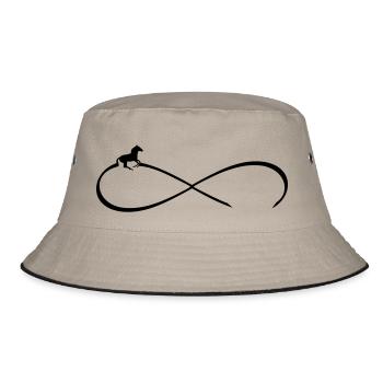 Pferdemotiv Pferd Unendlichkeit personalisierbar 8 - Bucket Hat - Khaki/Schwarz - Vorne