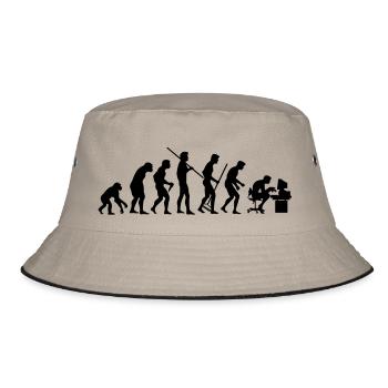 Evolution of Society - Bucket Hat - khaki/black - Front