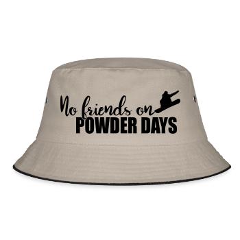 No Friends on Powder Days - Bucket Hat - khaki/black - Front
