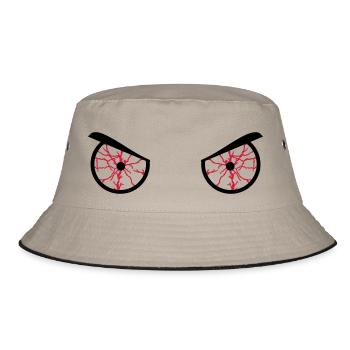 frowning bloodshot eyes - Bucket Hat - khaki/black - Front