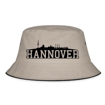 Hannover // Skyline // Silhouette // Skylineshirt - Bucket Hat - Khaki/Schwarz - Vorne