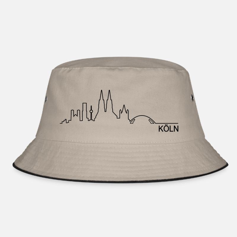 Skyline Köln Linie - Bucket Hat - Khaki/Schwarz