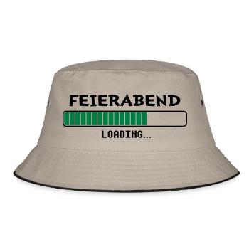 Feierabend loading... - Bucket Hat - Khaki/Schwarz - Vorne