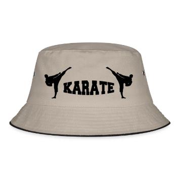 karate - Bucket Hat - Khaki/Schwarz - Vorne