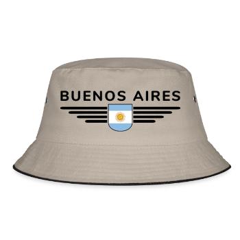 Buenos Aires Shirt for Argentina Fans - Bucket Hat - khaki/black - Front