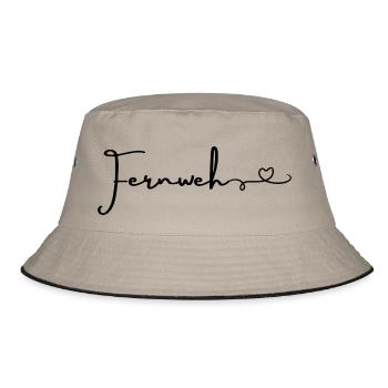 Fernweh... - Bucket Hat - Khaki/Schwarz - Vorne
