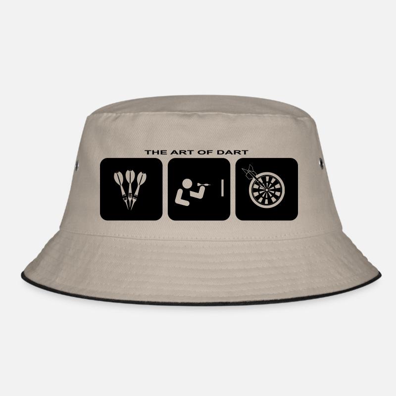 Dart Darten Sport Unterhaltung Freizeit Hobby - Bucket Hat - Khaki/Schwarz
