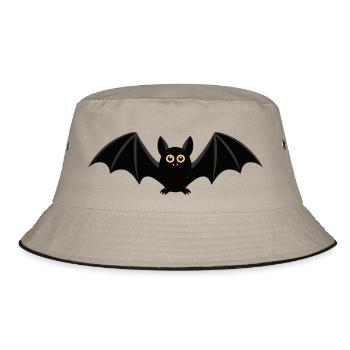 Fledermaus - Bucket Hat - Khaki/Schwarz - Vorne
