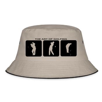 Golf Golf Golfer Driver Sport Golf - Bucket Hat - khaki/black - Front