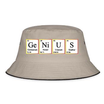 Genius Periodic Table Elements Chemistry - Bucket Hat - Khaki/Schwarz - Vorne