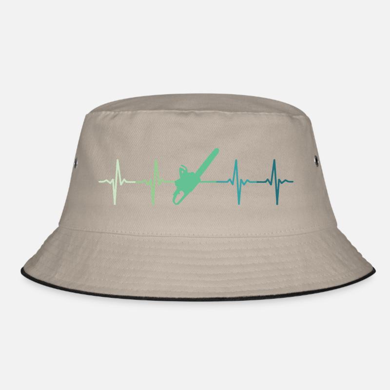 Lumberjack heartbeat chainsawed Bucket Hat