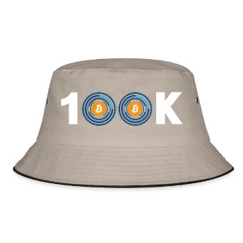 Bitcoin Bitcoin BTC 100k Crypto Cryptocurrency - Bucket Hat - khaki/black - Front