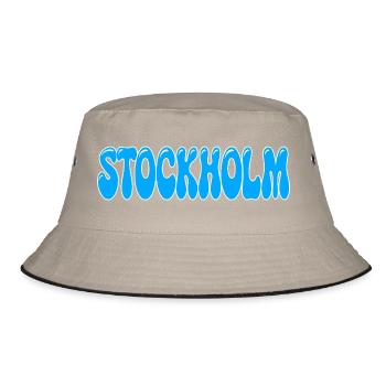 Stockholm Retro Groovy Sky Blue - Bucket Hat - Khaki/Schwarz - Vorne
