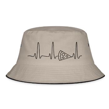 ECG HERZINIE PIZZA black - Bucket Hat - khaki/black - Front